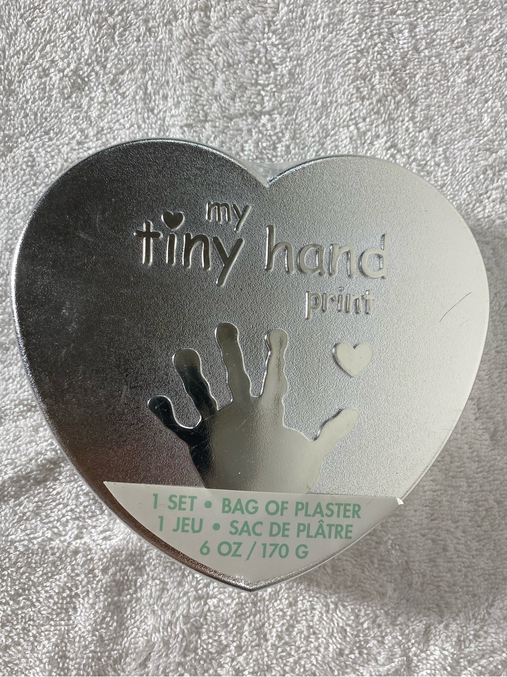 Heart Shaped My Tiny Hand Baby Handprint Plaster Kit NWT
